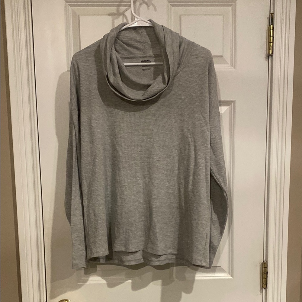 Michael Kors Gray Cowl Neck Sweater Lightweight Knit